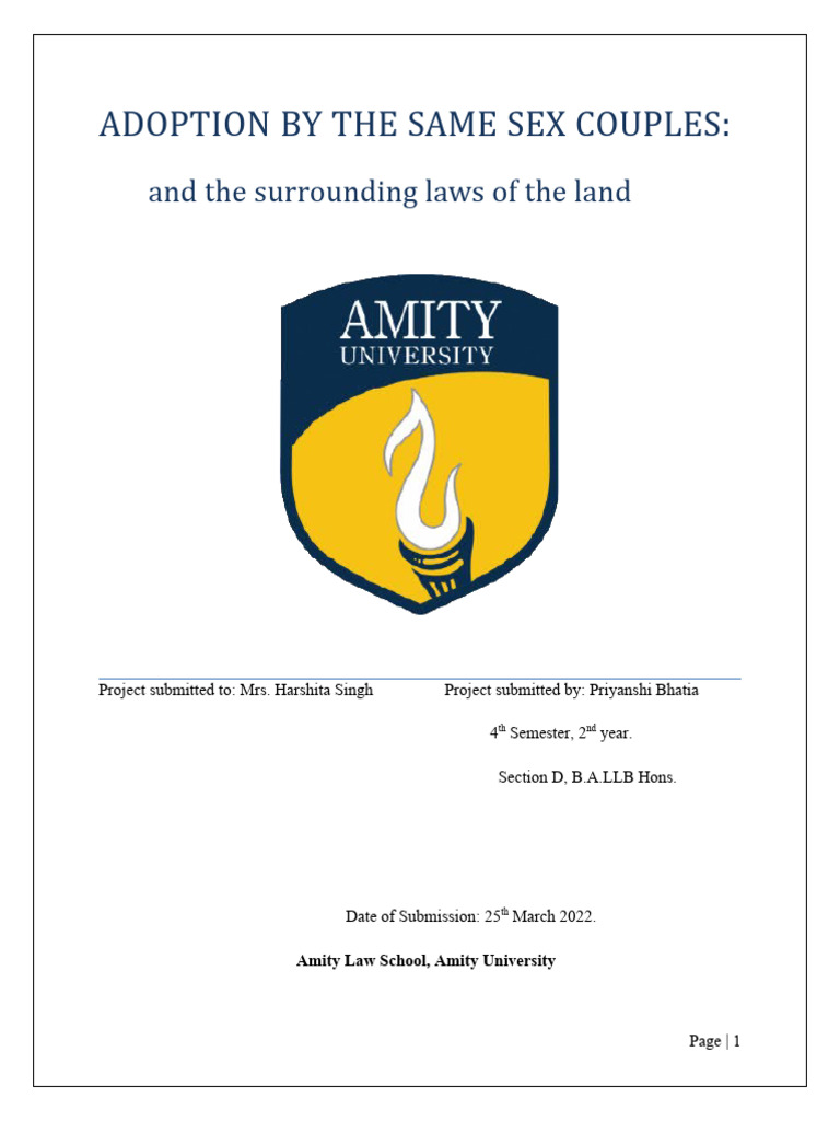 Same-Sex Couples and Adoption Laws | PDF | Same Sex Marriage | Adoption