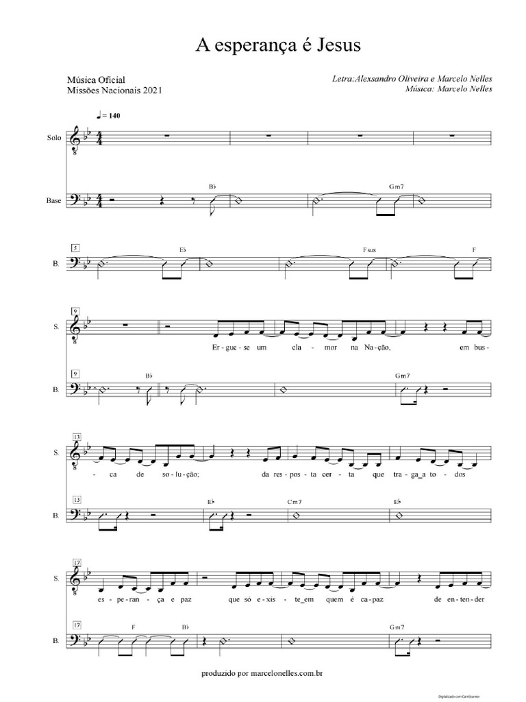 A Esperança É Jesus Partitura | PDF