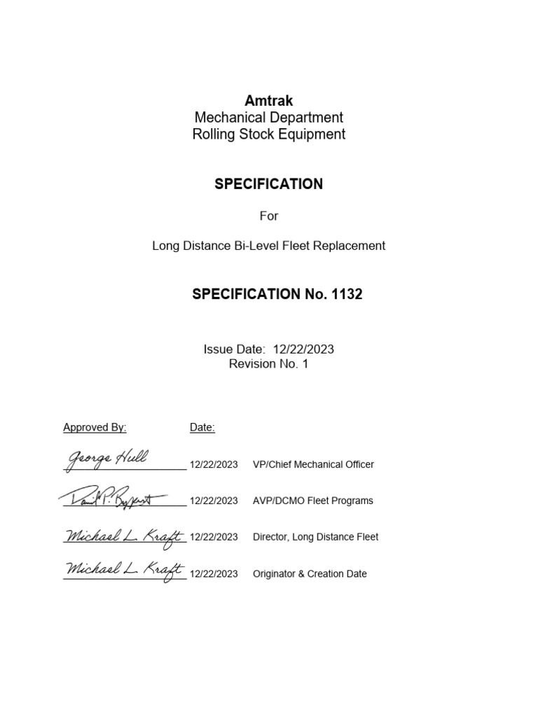 Amtrak Long Distance Bi-Level Fleet Specs | PDF | Train | Specification ...