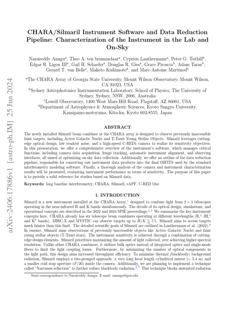 Chara silmaril instrument software and data reduction pipeline
