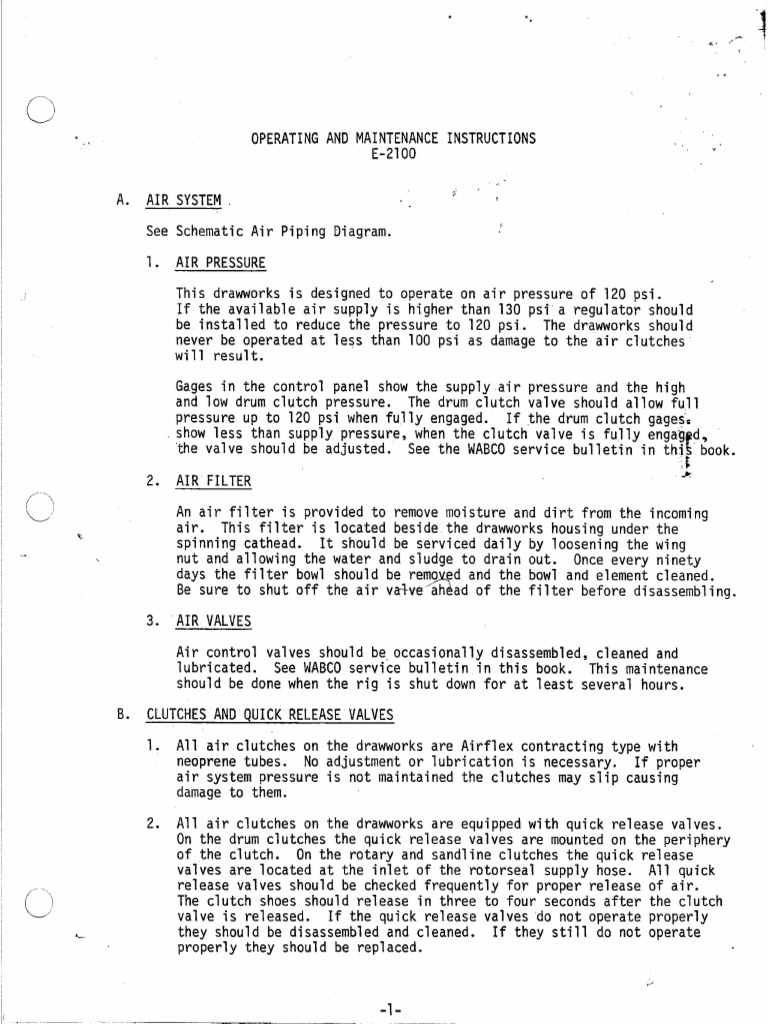 (E2100) - Operating and Maintenance Instructions | PDF