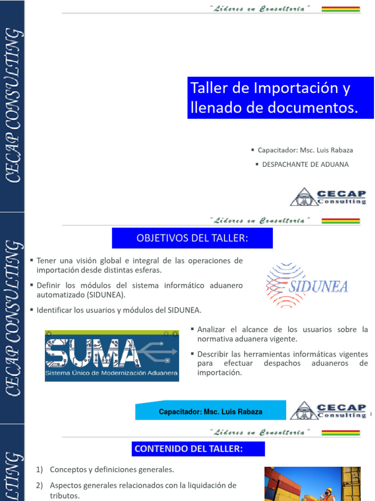 Taller de Importacion Llenado Dedocumentos | PDF | aduana