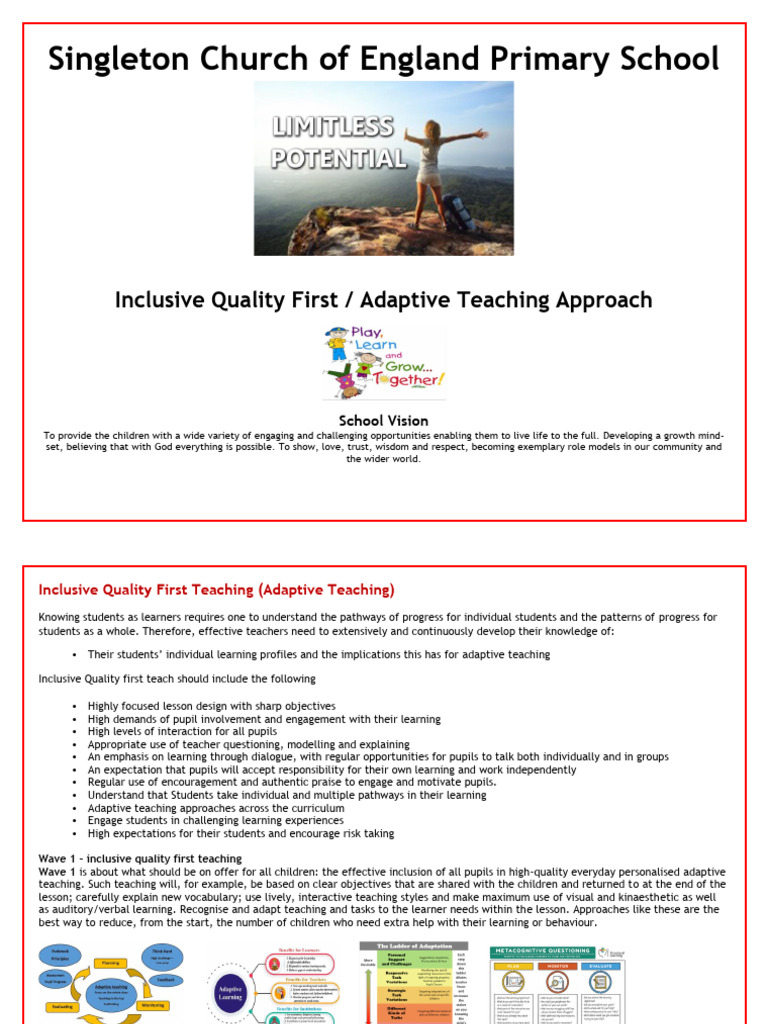 Inclusive Quality First Adaptive Teach Approaches To Learning | PDF ...
