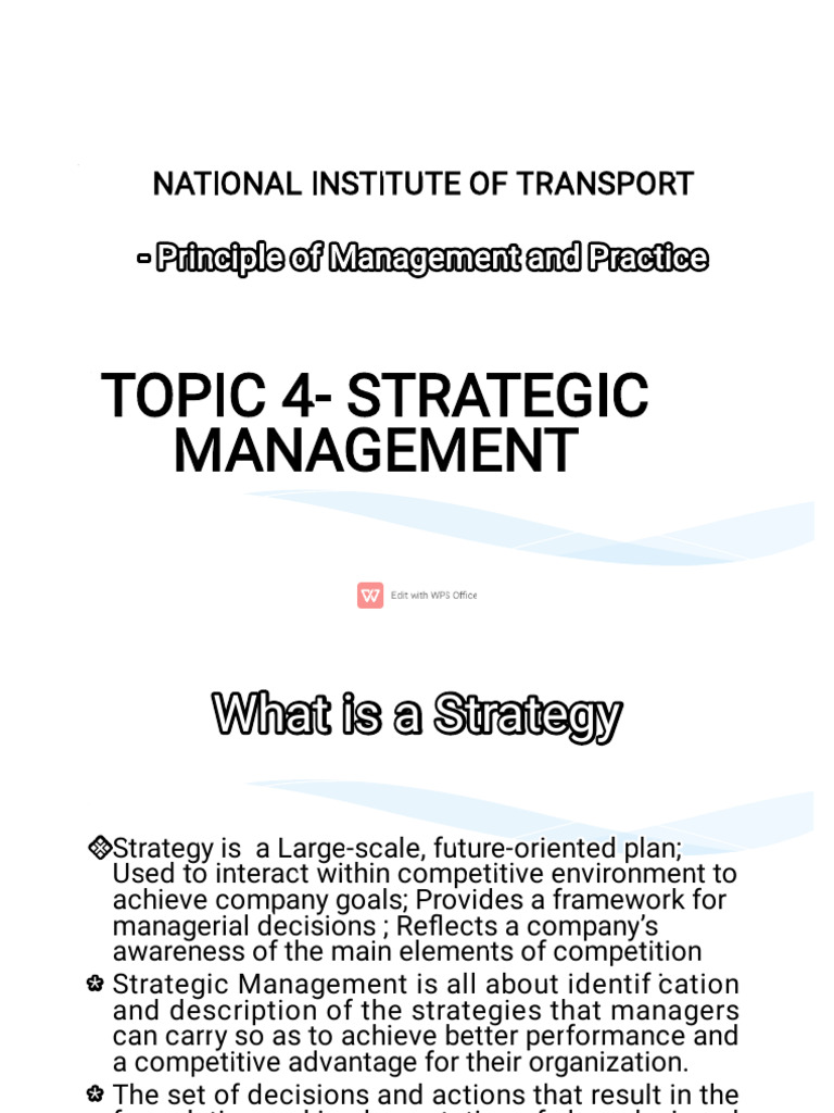 Topic 5 Strategic Management-1 | PDF | Strategic Management | Human ...