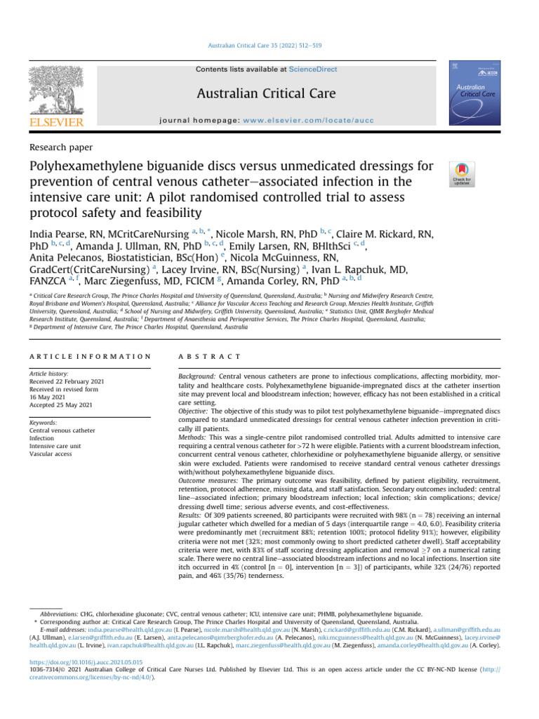 Polyhexamethylene Biguanide Discs Versus Unmedicat | PDF | Randomized ...