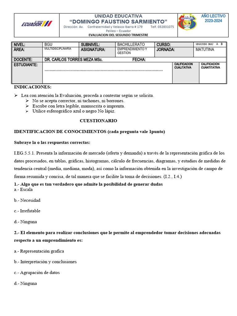 2dotrim. 2do Empr | PDF