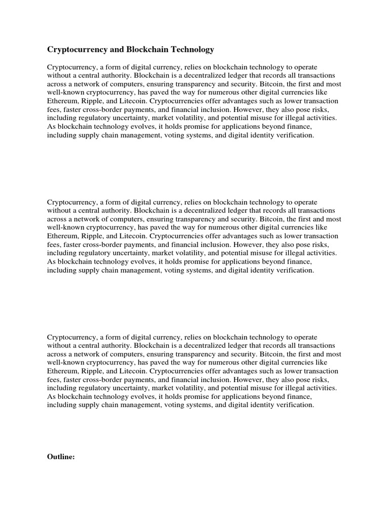 Cryptocurrency and Blockchain Overview | PDF | Cryptocurrency | Money