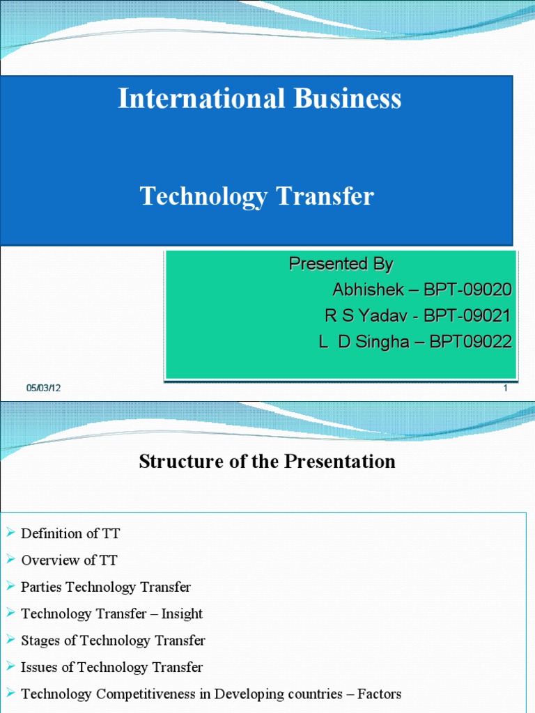 Tech Transfer for Developing Nations | PDF | Innovation | Technology ...