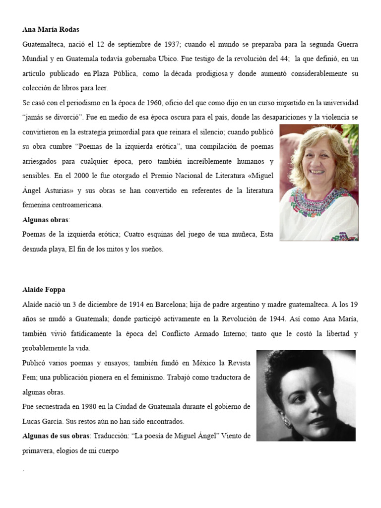 Ana María Rodas: Poemas y Biografía | PDF