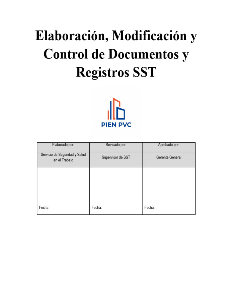 Control de Documentos SST en PIEN PVC | PDF | Informática