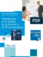 Plaquette MS Management de La Qualité, de La Sécurité Et de L'environnement