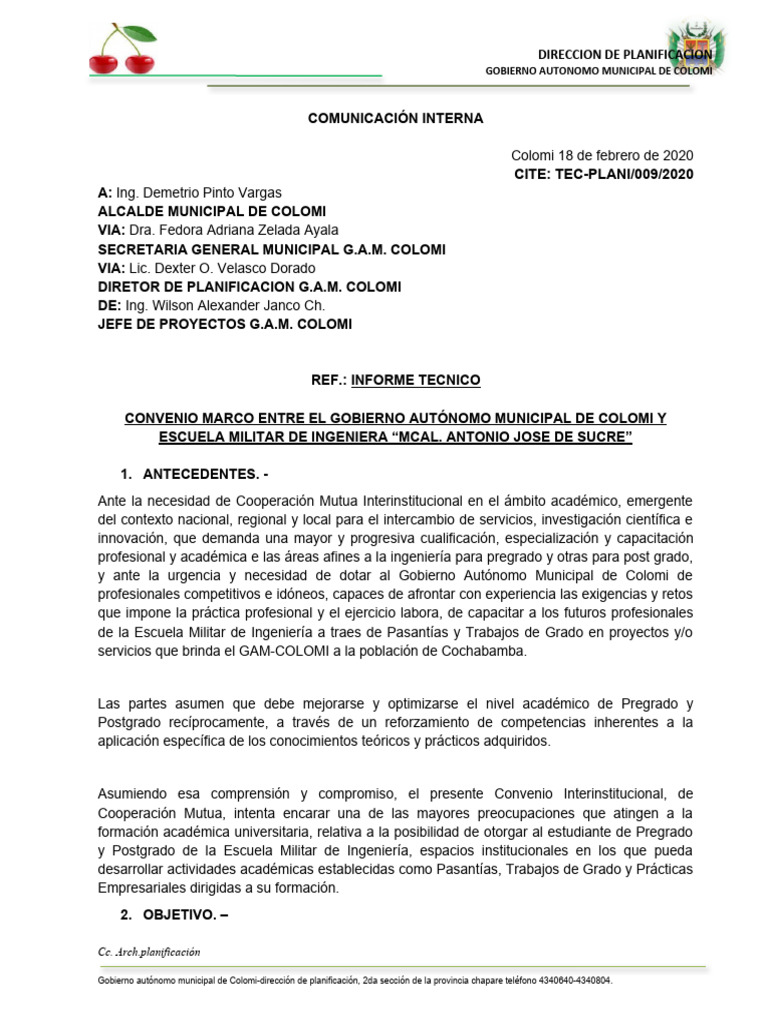 Cite 009 EMI Informe Tecnico BATEON | PDF | Presupuesto | Ingeniería