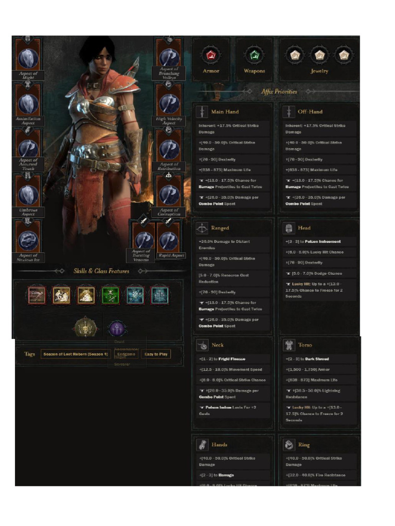 Diablo 4 - Rogue Barrage Endgame Build | PDF