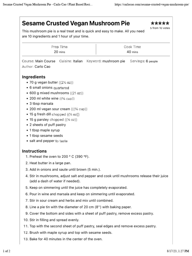 Plant Based Recipes Printable