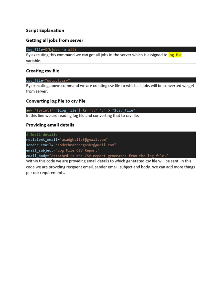 Convert Server Jobs to CSV and Email | PDF