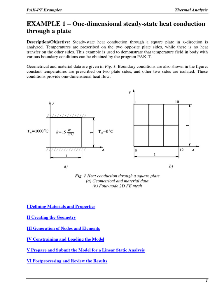 One-Dimensional Heat Conduction Analysis | PDF | Thermal Conduction | Heat