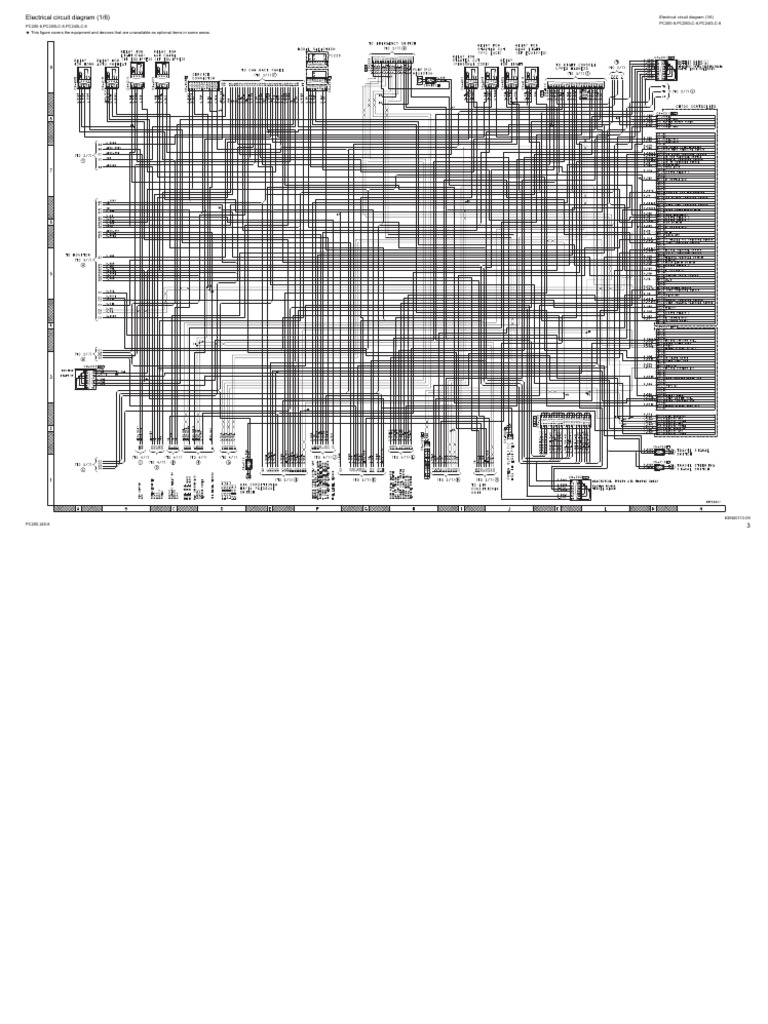Diagrama eléctrico, retroexcavadora Komatsu PC200-8, PC200LC-8, PC240LC