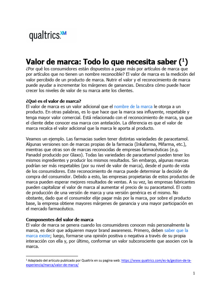 Valor de Marca - Qualtrics | PDF | Marca | Business