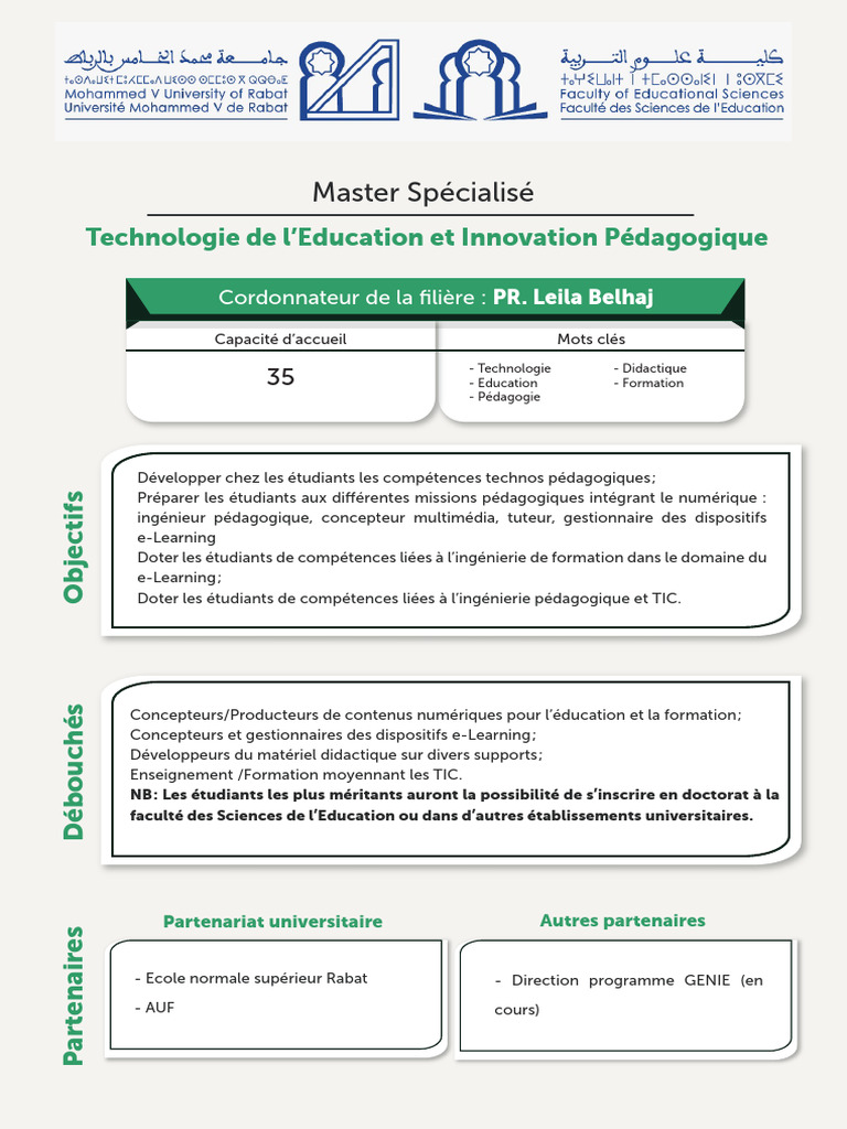 Master en Technologie Éducative et Innovation | PDF | Pédagogie ...