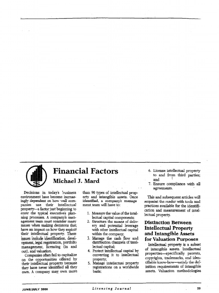 Licensing Journal June July 2000 | PDF | Valuation (Finance) | Money