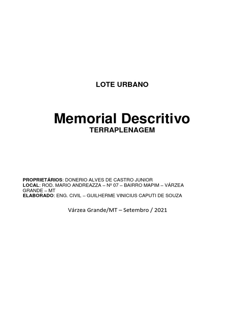 Memorial Descritivo de Terraplenagem | PDF | Erosão | Água e meio ambiente
