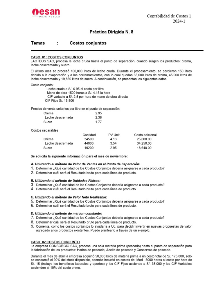 pd8 cc1 - 2024-1 | PDF | Cobre