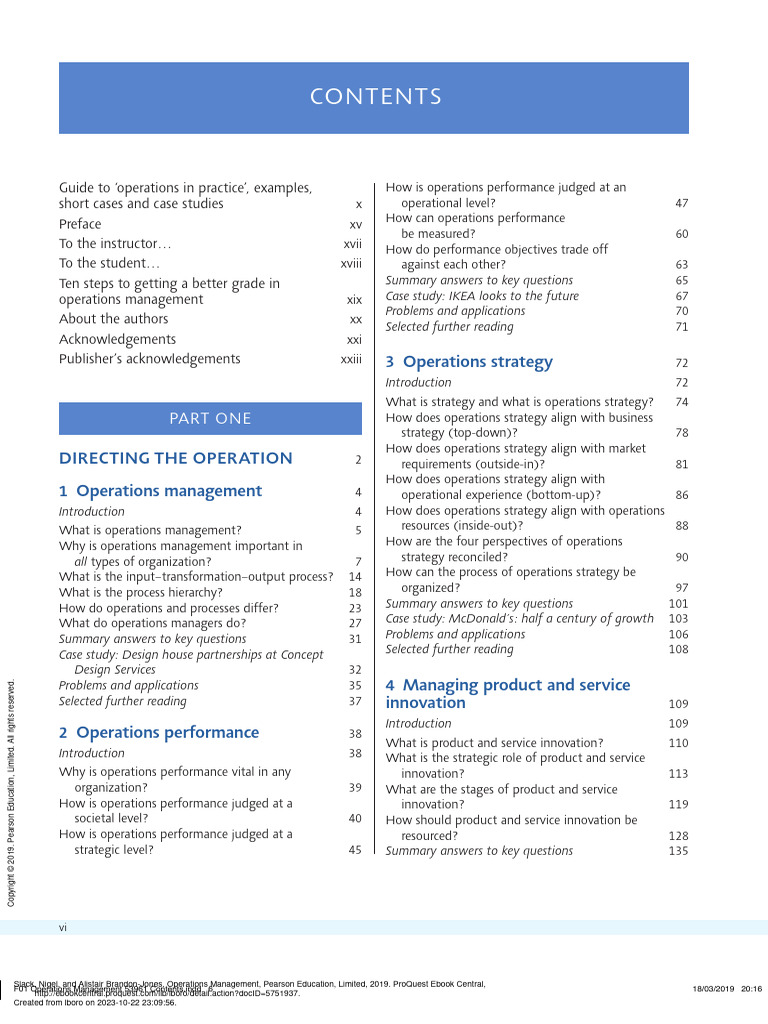 Operations - Management - (Contents) | PDF | Supply Chain | Production ...