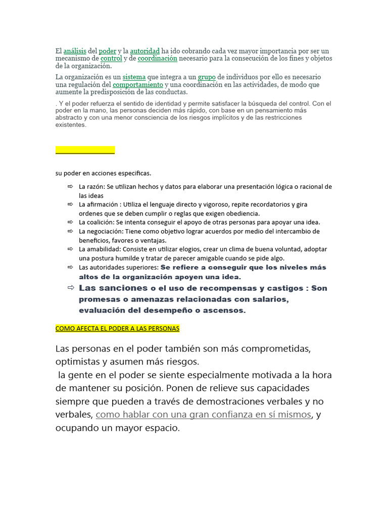 TACTICAS DE PODER | PDF | Liderazgo | Comportamiento