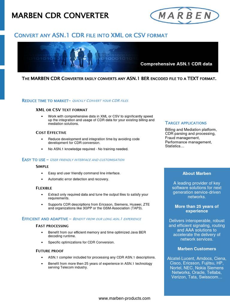 Marben CDR Converter for ASN.1 Files | PDF | Xml | Comma Separated Values
