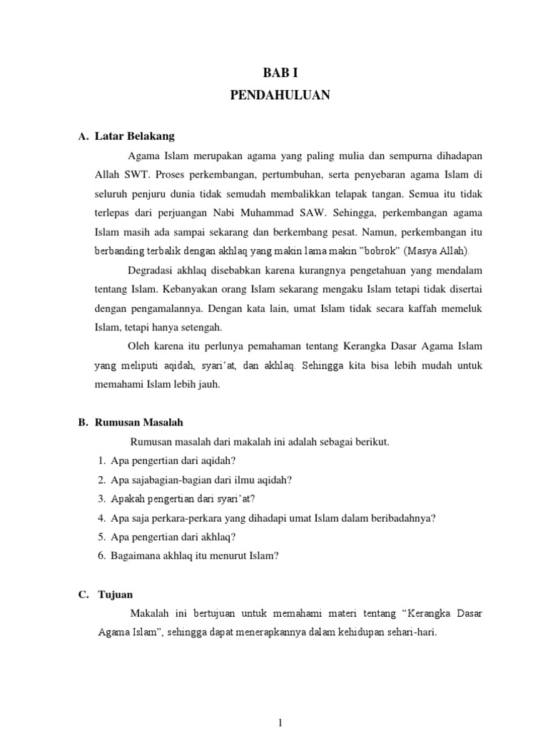 MAKALAH  Kerangka  Dasar Agama Islam  MAKALAH  Kerangka  Dasar Agama Islam