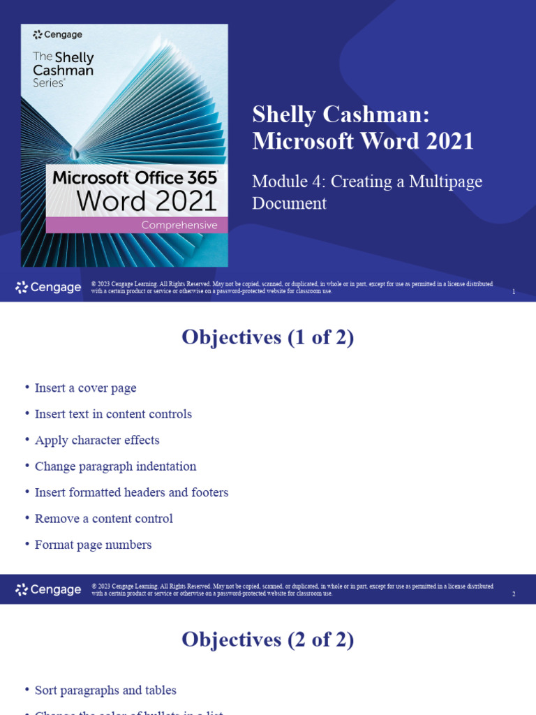 Microsoft Word 2021: Multipage Document Guide | PDF | Paragraph ...
