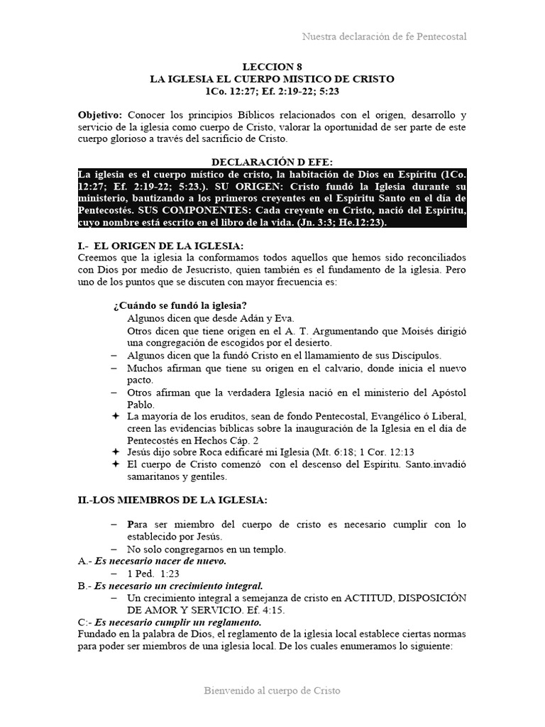 La Iglesia: Cuerpo Místico de Cristo | PDF | Cristo (título) | Iglesia ...