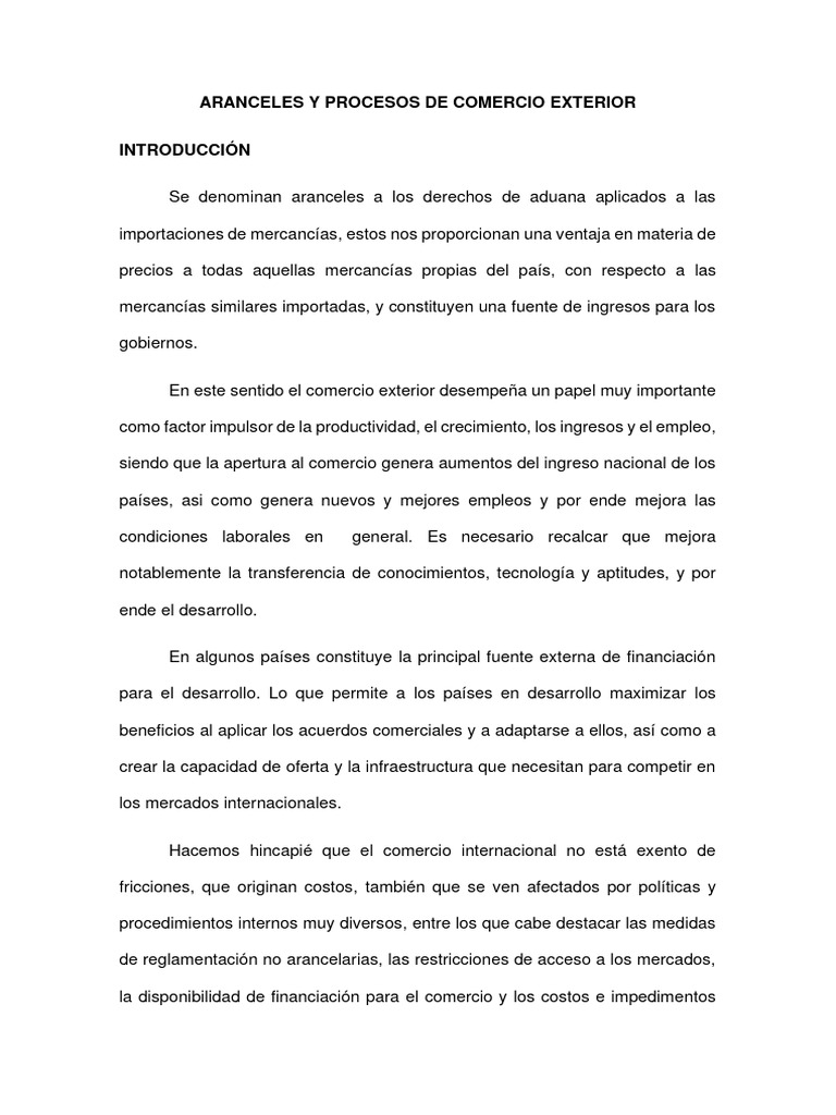 Aranceles y Comercio Exterior: Guía Completa | PDF | aduana | Arancel
