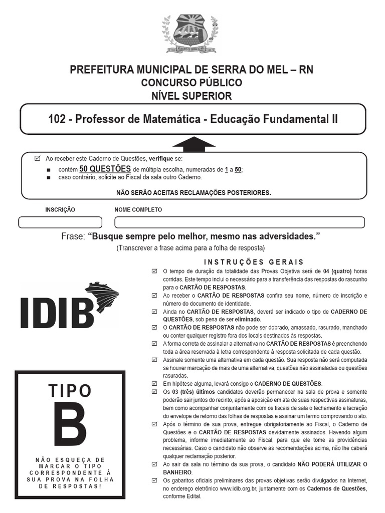 Instruções para Prova - Serra do Mel | PDF | Artefato (Arqueologia ...