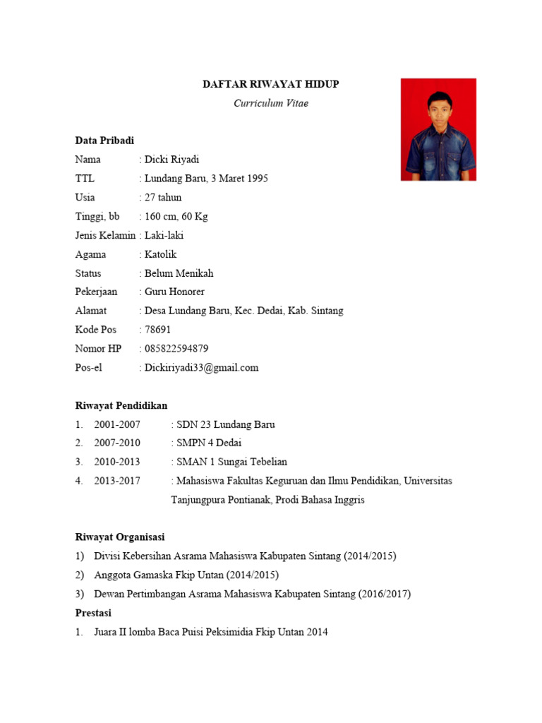 CV Dicki Riyadi | PDF