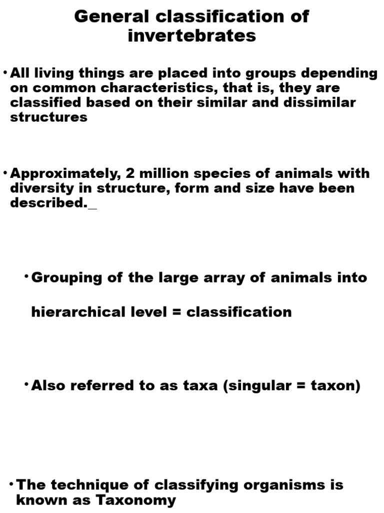 Classification ZOO 116 | PDF | Taxonomy (Biology) | Taxon