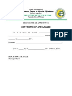 Certificat of Appearance MALUSO