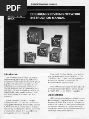 3105 3110a 3115a 3120a 3160 - Manual | PDF