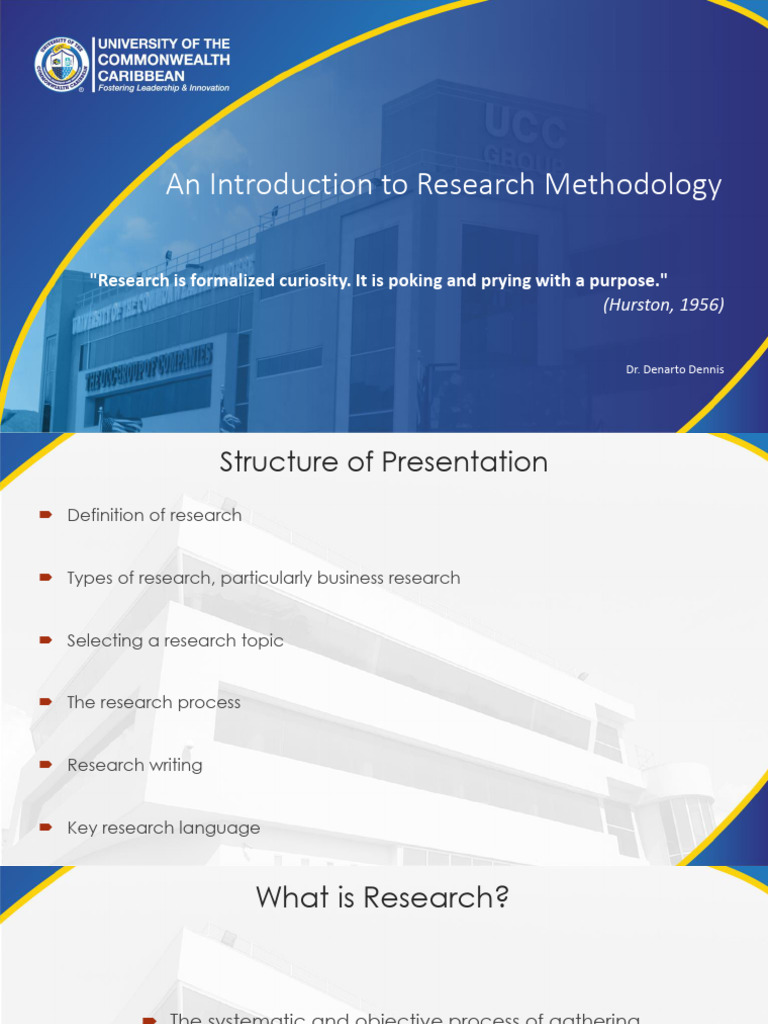 An Introduction To Research Methodology Dr. Denarto Dennis UCC | PDF ...