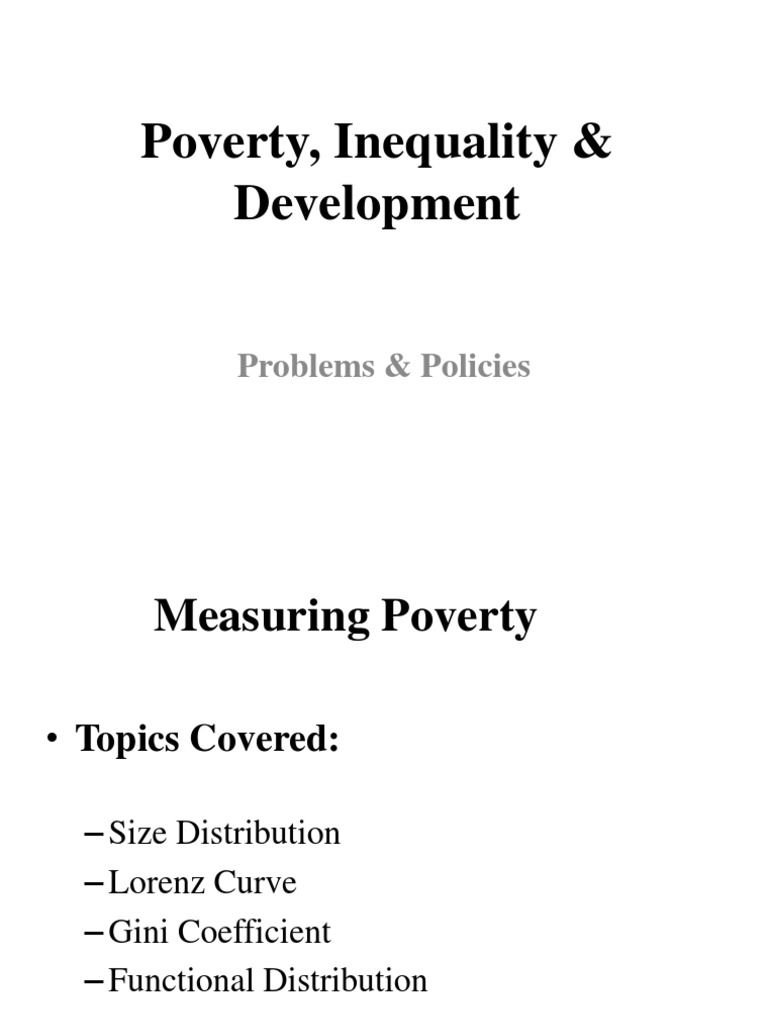 Measuring Poverty and Inequality | PDF | Poverty Threshold | Economic ...