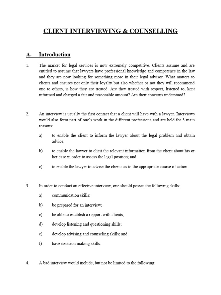 Effective Client Interviewing Skills | PDF | Nonverbal Communication ...