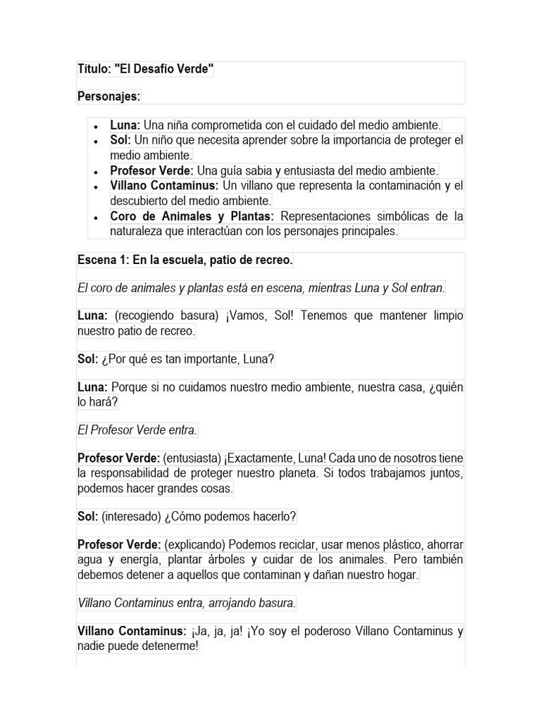 Teatro de Cuidado Del Medio A, Biente | PDF | Entorno natural