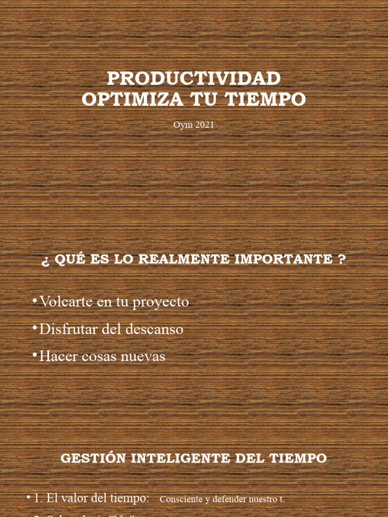 Mejora tu Productividad y Gestión del Tiempo | PDF | Estilo de vida