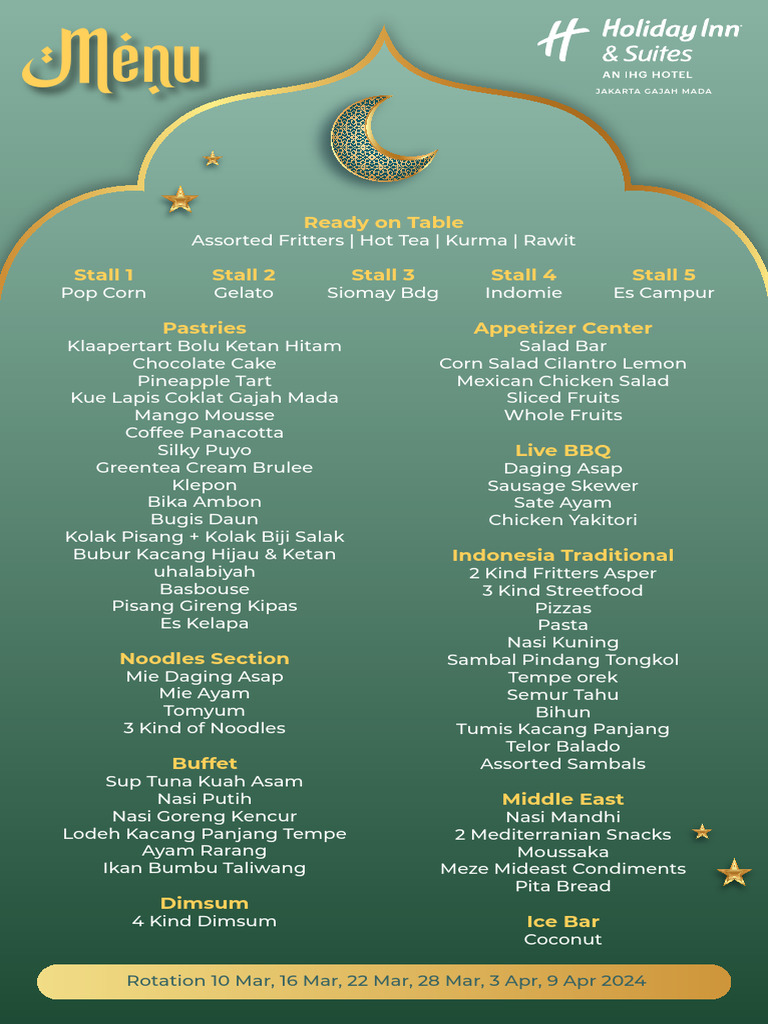 Menu Iftar Starts 10 - 290224 | PDF | Southeast Asian Cuisine | Cuisine