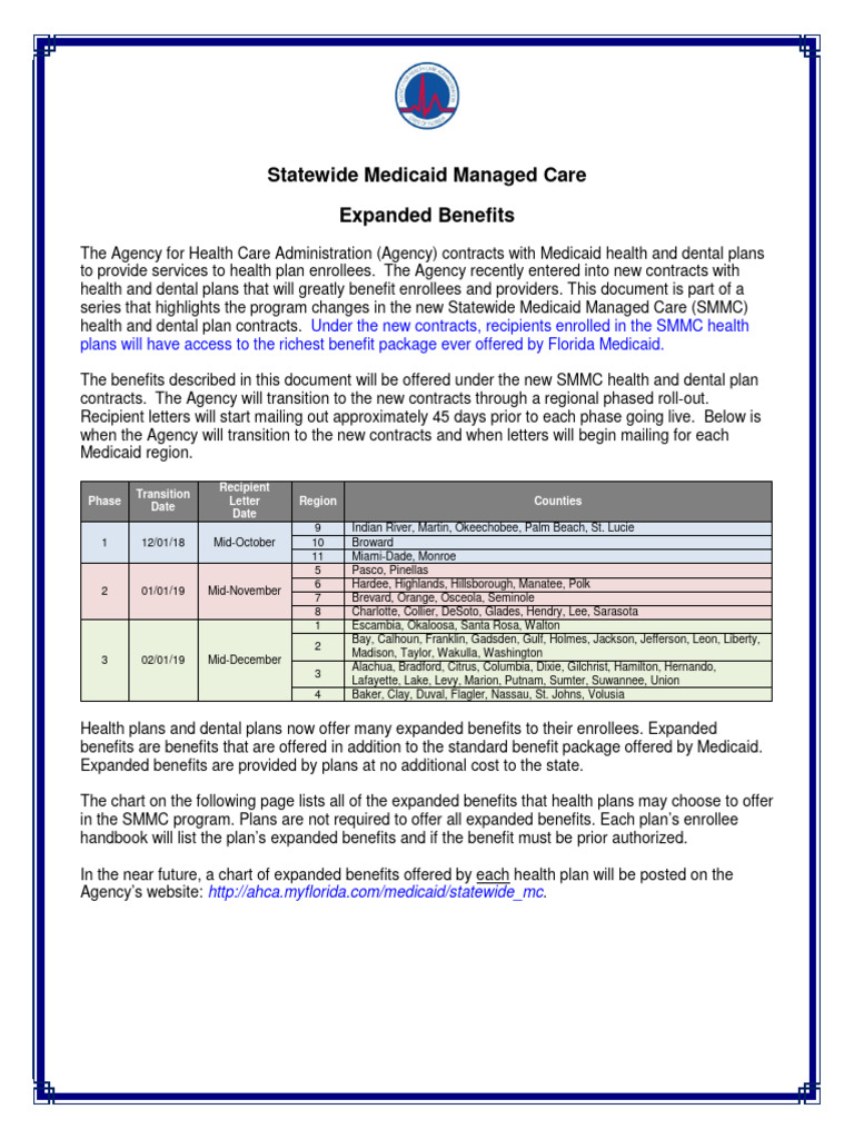 SMMC Expanded Benefits Overview | PDF | Mental Health | Dentistry