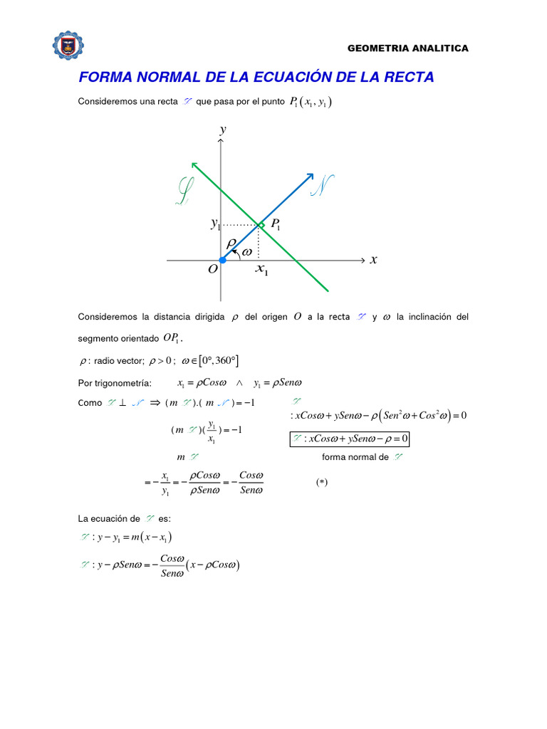 Forma Normal de la Ecuación de la Recta | PDF | Línea (geometría ...