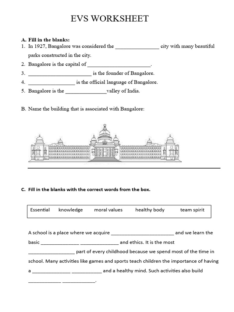 Evs Exam Worksheet Pdf
