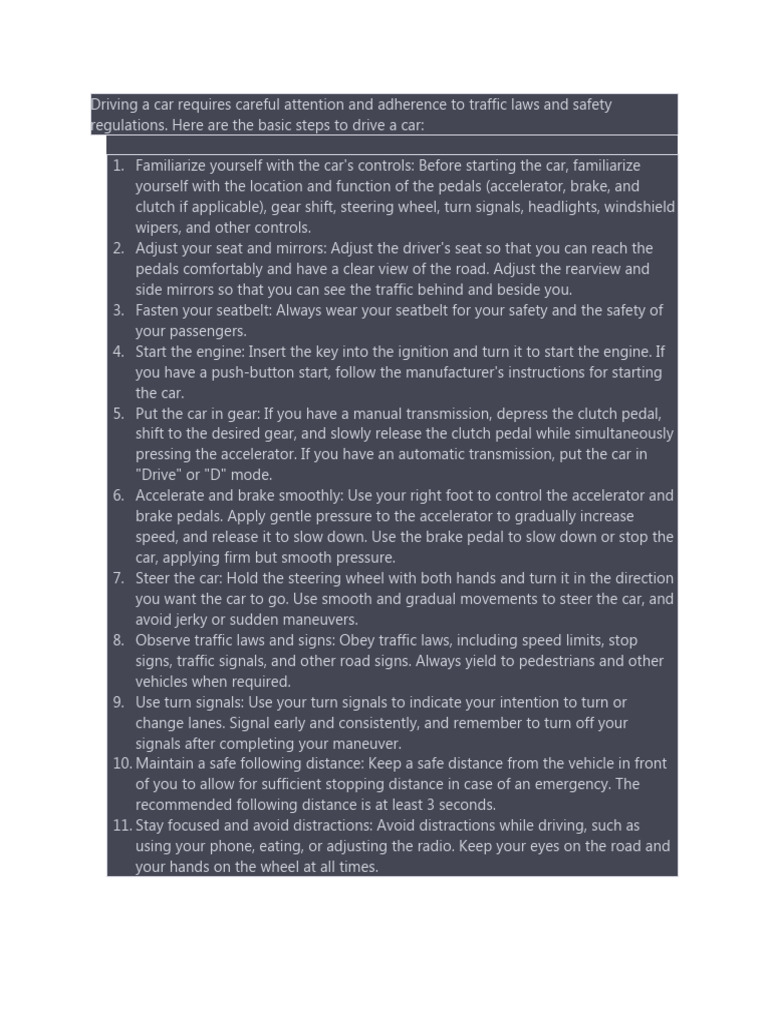Essential Car Driving and Accident Guide | PDF | Traffic | Traffic ...