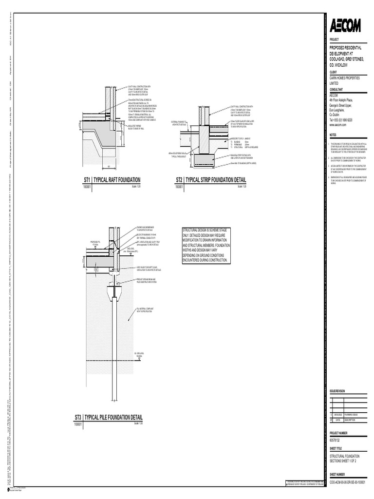 Structural Foundation Sections Sheet 1 of 2 | PDF | Architectural ...