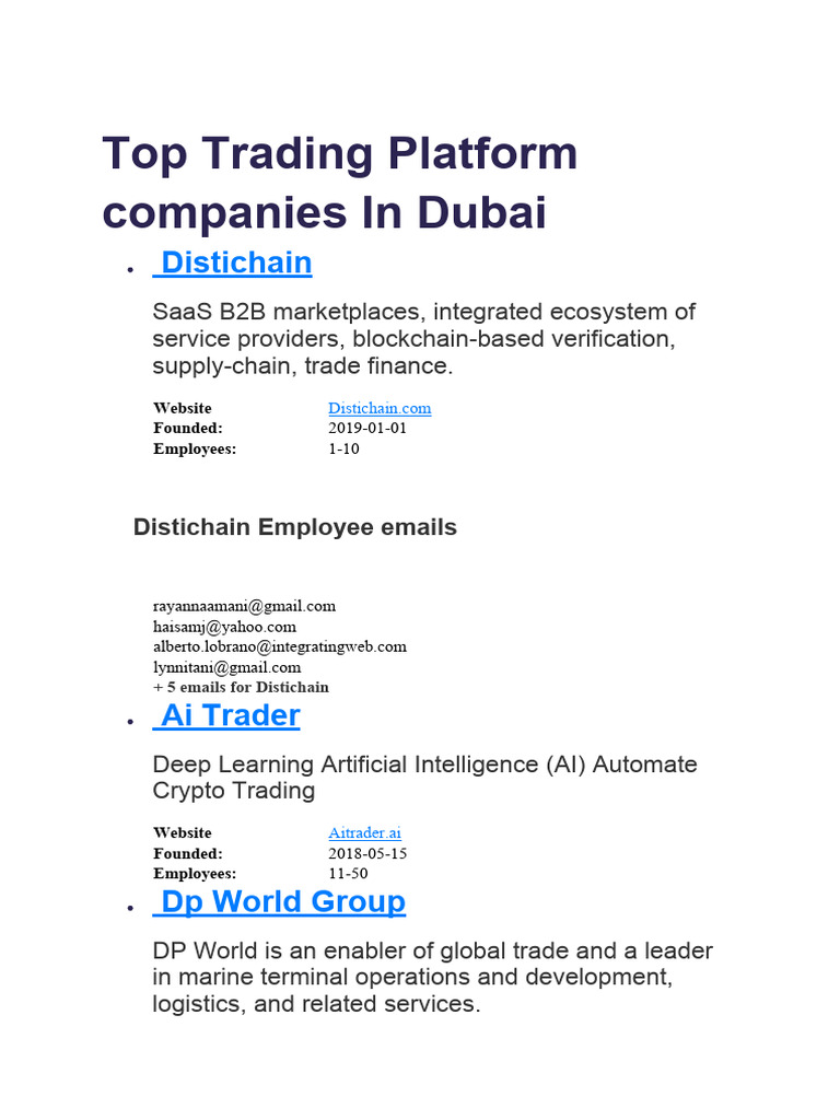 Dubai Exporters and Importers | PDF | Cryptocurrency | Contract For  Difference